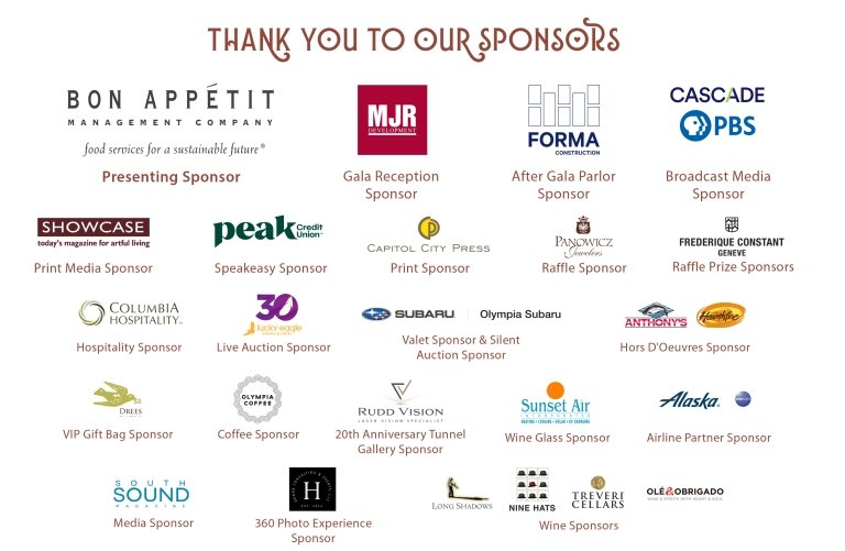 Logos of Gala sponsors