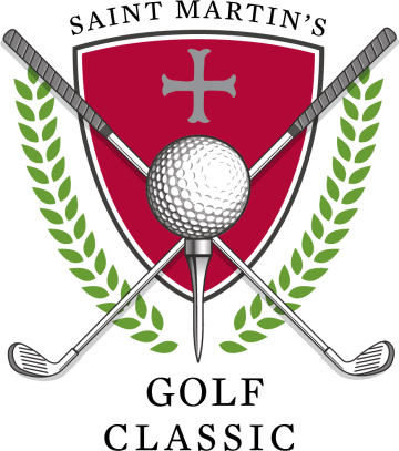 Saint Martin's Golf Classic logo, featuring golf clubs and golf ball