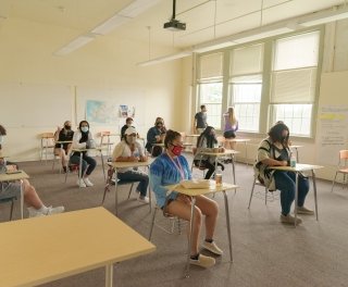 Photo of students in class