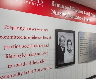 Dedication wall in Nursing wing to Bruno and Evelyne Betti Foundation