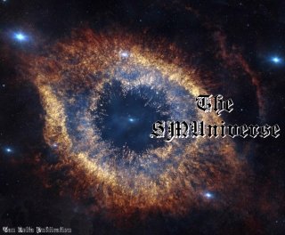 Cover of SMUniverse publication - a galaxy with the title &quot;The SMUniverse&quot;