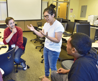 A faculty member advises students