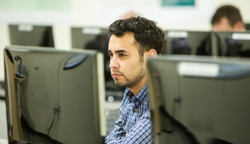 Photo of a student in class