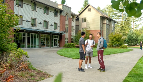 Photo of residents standing in front of Parsons Hall