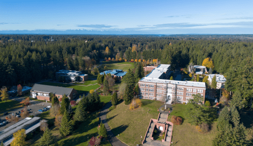 Aerial view of saint Martin's University campus