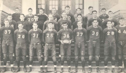 The 1937 football team in uniform