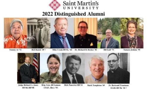 Saint Martin's University announces the recipients of its 2022 Distinguished Alumni Awards