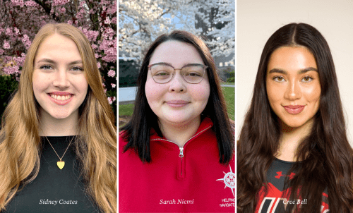 Photos of Sidney Coates, Sarah Niemi, and Cree Bell