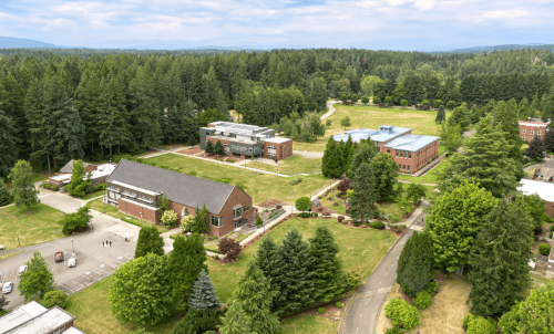 Aerial view of Saint Martin's University campus