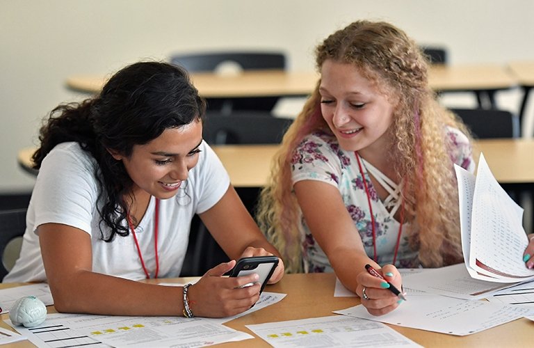 Photo of a students working on an assignment