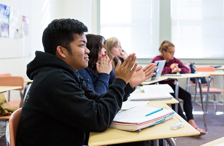 Photo of a student in class