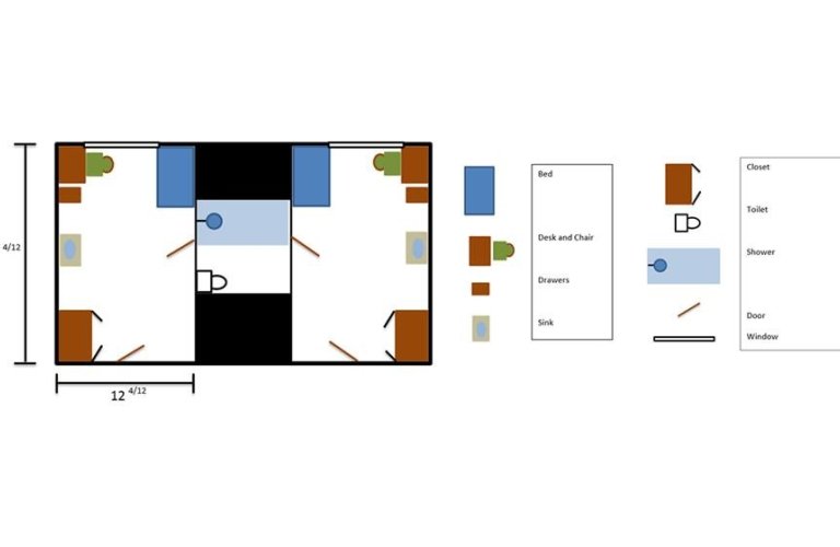 Photo of single shared bath floorplan
