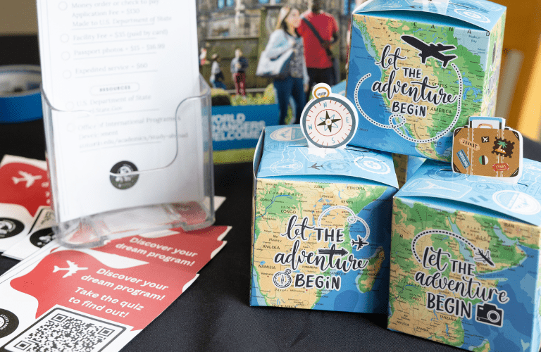 A study abroad table display