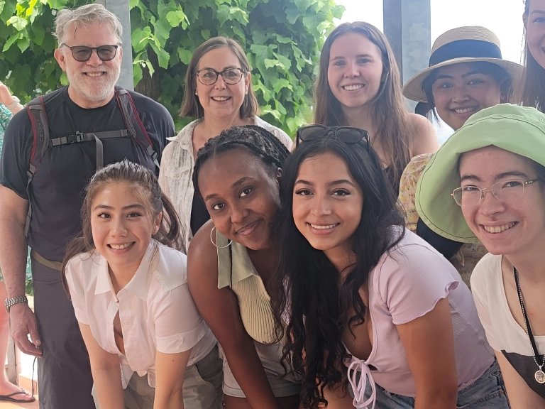 Students and faculty pose on trip to Montecatini Alta