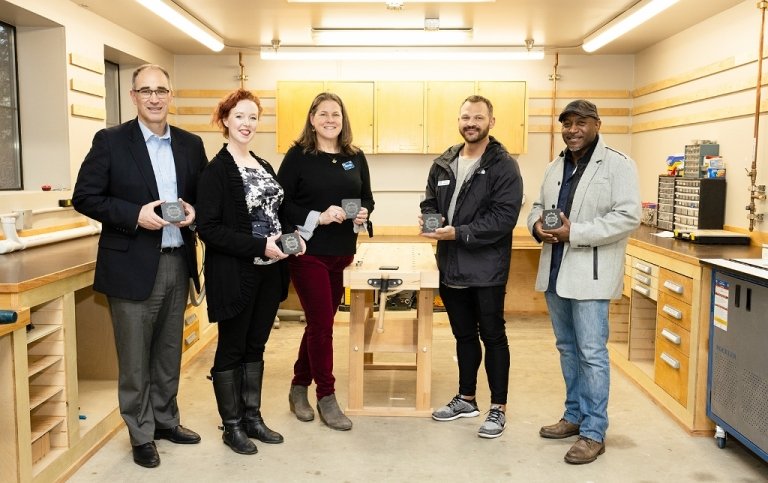 People standing in the renovated MakerSpace