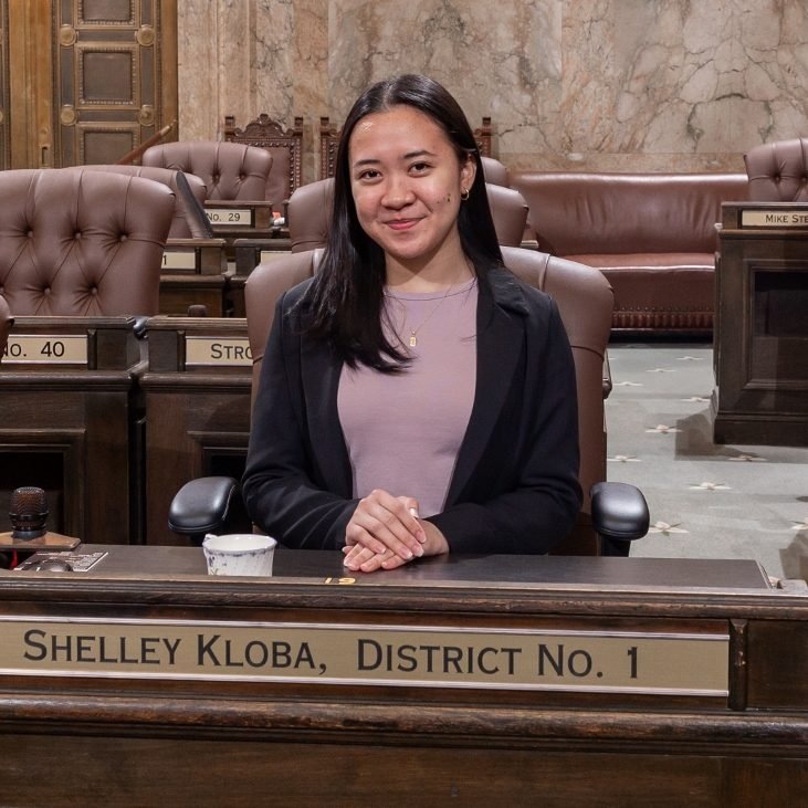 Photo of student in Olympia House of Representatives