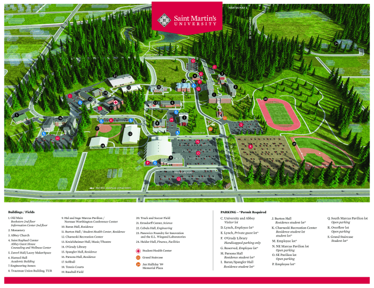 Campus map with building names