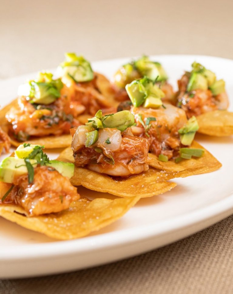 Close up on tray of appetizers