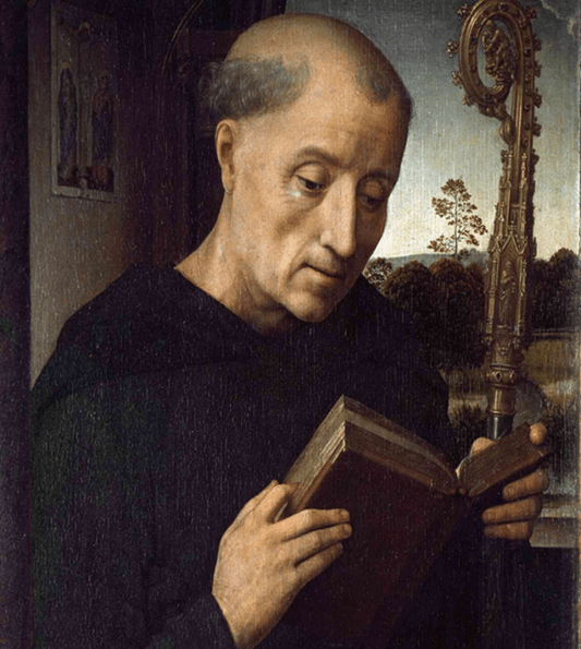 Painting of St. Benedict reading his Rule