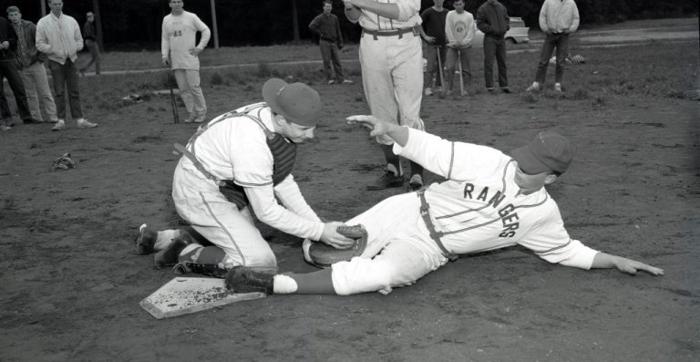 Baseball photo in black and white